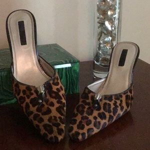 Unisa Leopard Pony Hair Mules